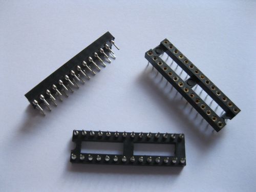 51 pcs 28 pin ic socket adapter pitch 2.54mm round dip high quality x=7.62mm for sale