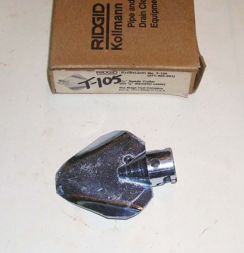 New ridgid kollmann #62870  t-105  spade grease cutter 2 1/2&#034; for 7/8&#034; cable for sale