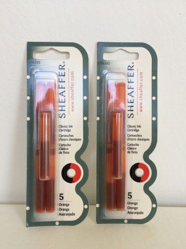 10 SHEAFFER ORANGE Classic Fountain Pen Ink Cartridges – New