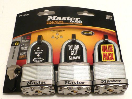 New master lock master lock m5xtrilf magnum -keyed alike-3 value pack for sale