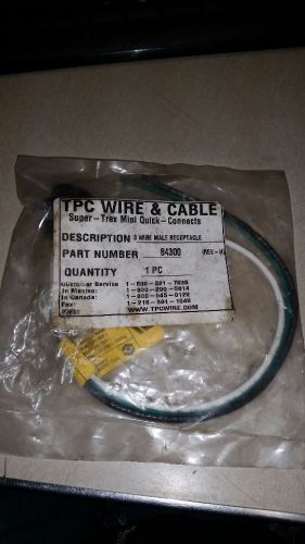 TPC 84300 Cordset, Male 3 Pin 1Ft NEW