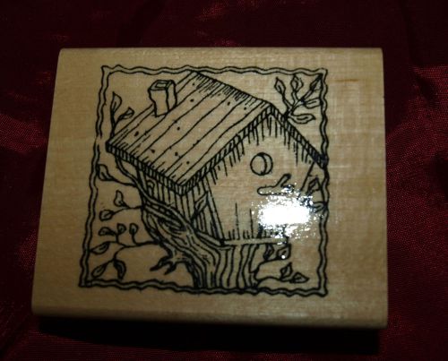 1999 TUCKER YEAWORTH ANITAS BIRDHOUSE WOOD &amp; RUBBER  Ink Stamp