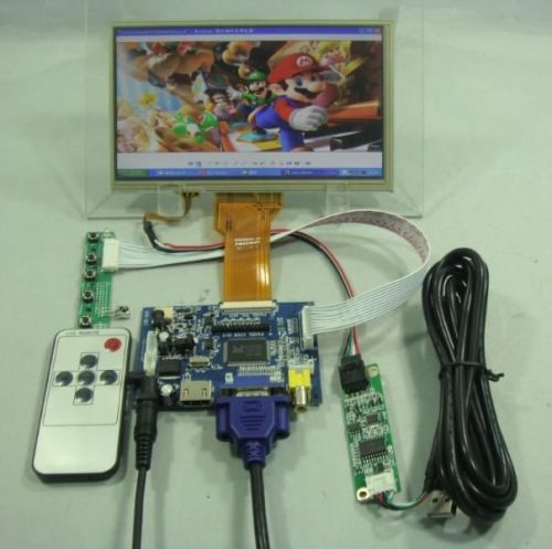 HDMI+VGA+2AV driver board+7inch 800*480 AT070TN93 EJ070NA-03A+Touch Panel+Remote