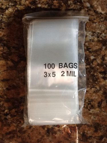 100 ziplock bags 3x5 2mil for sale