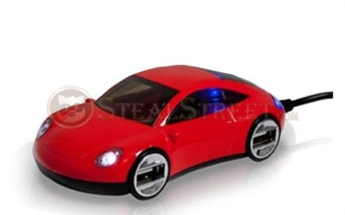 Light Up Sleek Red Race Car 4 Port USB 2.0 Hub Accessory