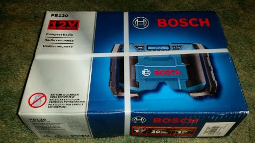 New Bosch PB120 12V Cordless Li-Ion AUX  AM/FM Jobsite Radio AC/DC 110-240V NIP