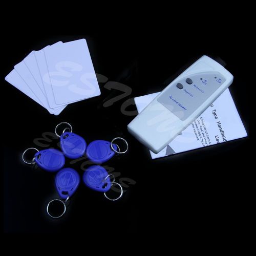 Mini handheld 125khz rfid id card reader copier duplicator + 5 cards 5 keyfobs for sale