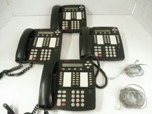 Lot of 4 Avaya Magix 4412D+ Phones AND 2 Handset Cables