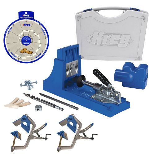 Kreg Jig K4 Pocket Hole System, (2) KHC-90DCC Corner Clamps, Screw Selector