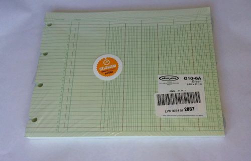 NEW WILSON JONES WG10-6A Accounting Sheets, Six Column, 9-1/4 x 11-7/8, 100 ct