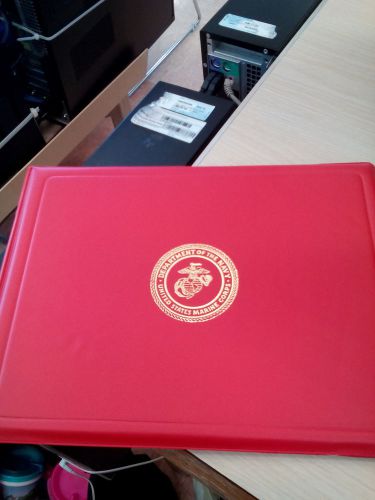 United States Marine Corps Red Vinyl Awards folder! Free shipping!