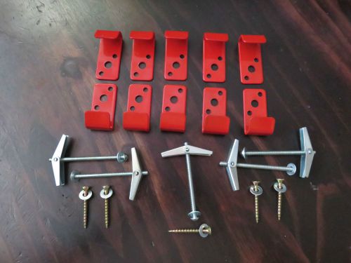 10 -WALL HOOKS, BRACKETS-HANGERS for 2 1/2 GAL. WATER PRESS. FIRE EXTINGUISHERS