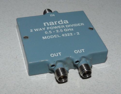 NARDA EAST 4322-2 POWER DIVIDER 2 WAY 0.5-2.5 GHZ FEMALE SMA