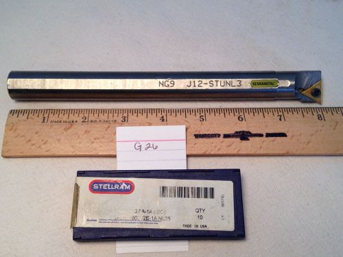 1 NEW 3/4&#034; HEAVY METAL BORING BAR W/ 10 TNMG 320.5A-1A CARBIDE INSERTS. {G26}