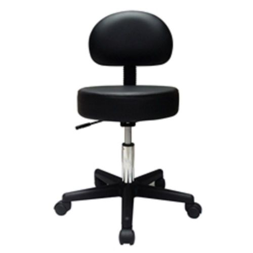 Pneumatic Stool W/ Seat Back - Black