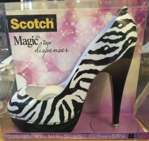 Scotch Expressions ZEBRA Shoe Desktop TAPE DISPENSER  Stiletto Heel