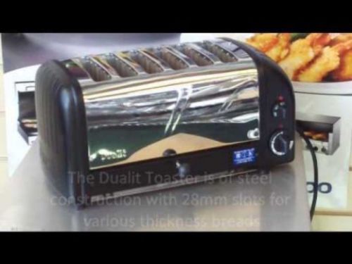 DUALIT 6-SLICE MANUAL POP-UP TOASTER. BLACK/CHROME. 208 VOLT