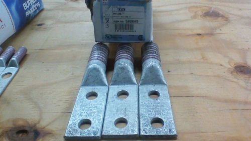 LOT OF 3 New Burndy KA342N  2-Hole Long Crimp Connector Lug 500 Kcmil    W60