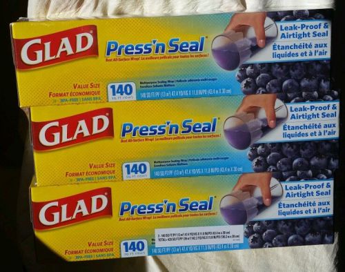 BNIP GLAD PRESS&#039;N SEAL  420 SQUARE FEET TOTAL BEST ALL-SURFACE WRAP LEAK-PROOF**