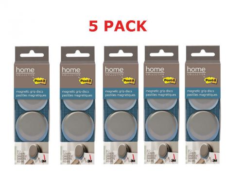 Post-it Magnetic Grip Discs, 1.91&#034; 5 Pack of  2/Pack-10 Total Warm Grey Metallic