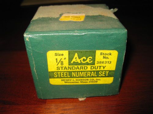 Vintage Ace Standard Duty Steel Numeral Set 1/8 inch Stock #386313