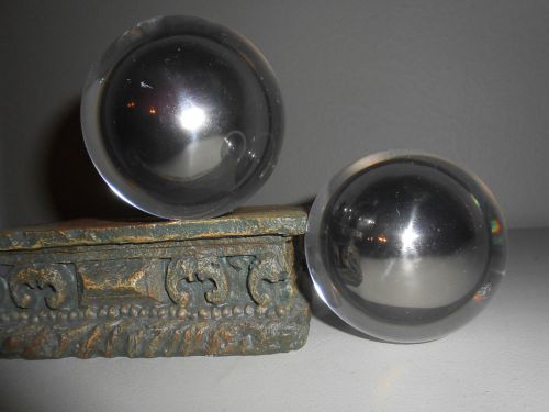 SET OF 2  CRYSTAL ACRYLIC BALLS SPHERES LARGE HOME DECOR