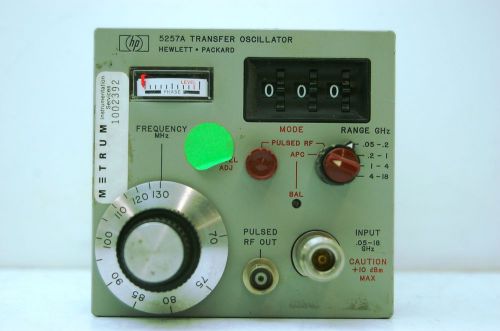 HP 5257A, Transfer Oscillator 50 MHz to 18 GHz +10 dBm 2 V Peak to Peak 50 Ohms