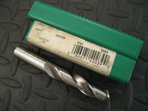 39/64&#034; Screw Machine Drill,HSS, Precision Twist, 040038 R40 39/64