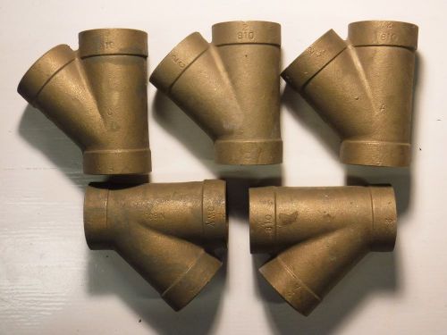 Lot of 5 NIBCO 810 DWV Cast Bronze Wye 2&#034; x 2&#034; x 2&#034;