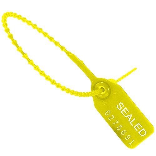 Aviditi SE1007 &#034;Tug Tight&#034; Pull-Tight Seals, 12&#034;, Yellow (Pack of 100)