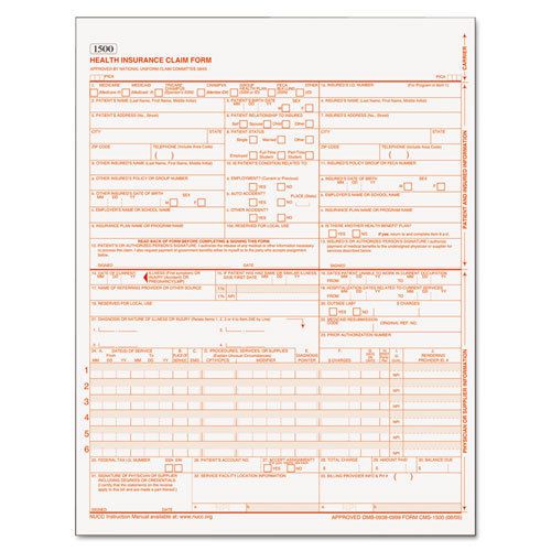 2,000 TOPS Centers for Medicare and Medicaid Services Forms, 8 1/2 x 11