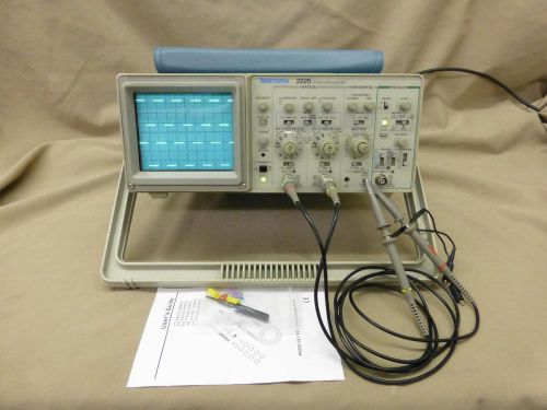 TEKTRONIX 2225 50MHz 2 CH ANALOG SCOPE CALIBRATED W/NEW PROBES TUBE AUDIO TEST