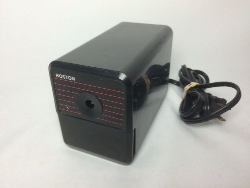 Vintage Boston Electric Pencil Sharpener Model 18- Black Color W/ Red Stripes