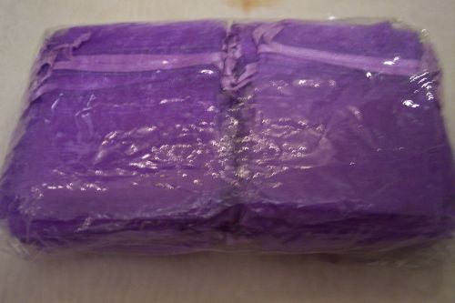 PURPLE MESH GIFT WEDDING FAVOR JEWELRY POUCHES SET OF 100 - NEW IN PACKAGING!