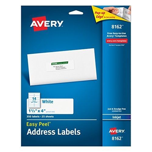 Avery Easy Peel White Inkjet Mailing Labels (8162)