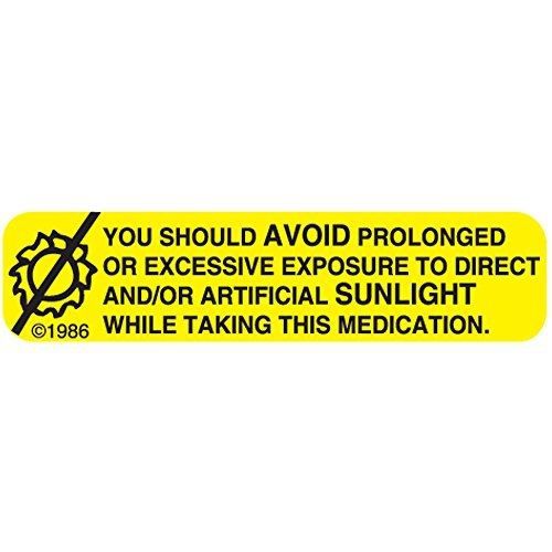 Pharmex 11-x permanent paper label, &#034;you should avoid&#034;, 1 9/16&#034; x 3/8&#034;, yellow for sale