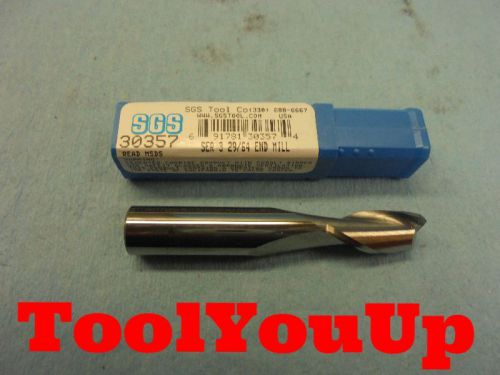 New sgs 29/64 2 flute center cutting solid carbide end mill 1&#034; loc usa 30357 for sale