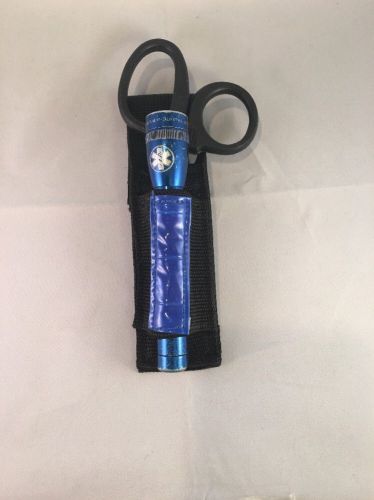 Ems, emt, paramedic, rescue emt shear and minilight pouch blue reflective for sale