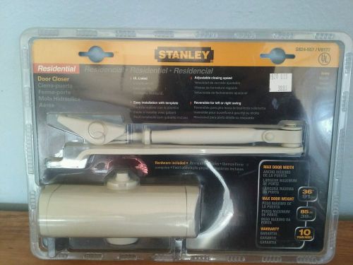 NEW! Stanley Residential Door Closer - Easy Installation Adjustable Ivory Color