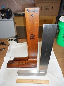 L.S. STARRETT MASTER PRECISION SQUARE NO. 20 18&#034;  Stand COMPLETE WITH WOOD CASE