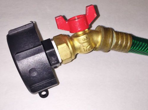 275 330 IBC TOTE TANK DRAIN ADAPTER 2&#034; COARSE Thread x BRASS Hose FAUCET VALVE