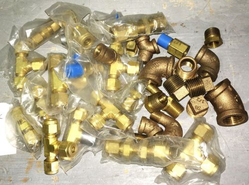 brass fittings 35 pcs  Mix Lot New Elbow Tee Union Bushing Adapter Nipple Pipe