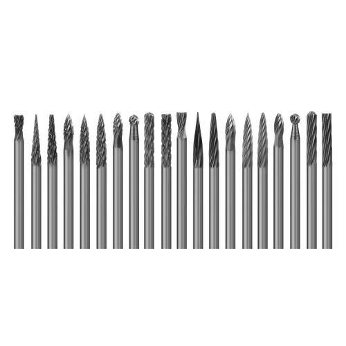 20pcs 3mm 1/8&#034; Head Tungsten Carbide Rotary Burrs Die Grinder Carving Set BI228