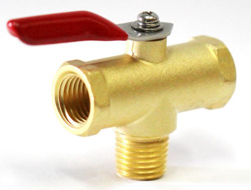 1/4&#034; 3 way Mini Brass Ball Valve Male x Female NPT L PORT