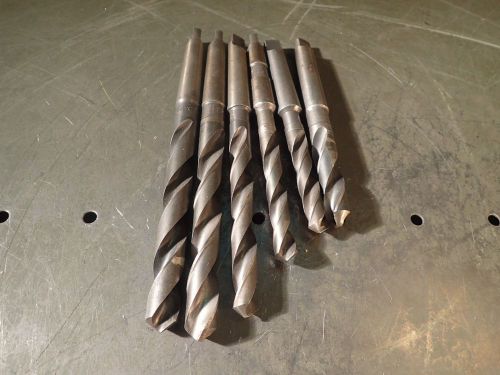 6 Pc Lot Morse Taper #2 Shank Drill Bits 1/2 17/32 43/64 11/16 19/32 21/32 MT2