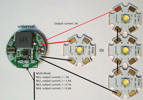 LED driver LDRADJ-3A 30W, 3A, 12V, DC 8V-28V Multi-Mode,CREE XM-L2,XP-L, XHP50