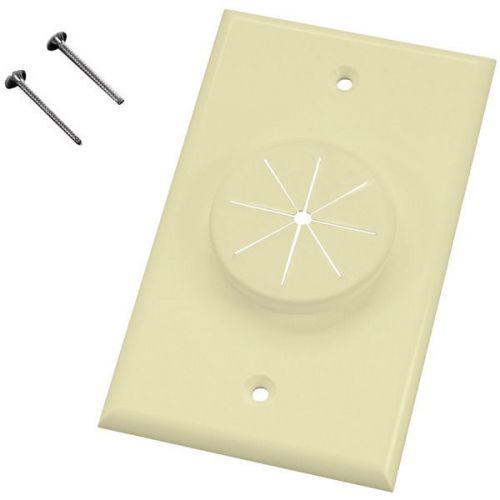 Midlite 1GAL-GR1 Single-Gang Wireport Wall Plate w/Grommet - Almond