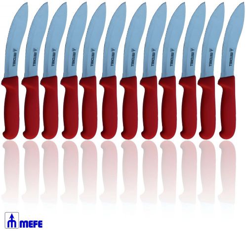 Knife 6&#034; skinning, hollowground, mirrorfinish, red fibroxhandle cat 1376shr x 12 for sale