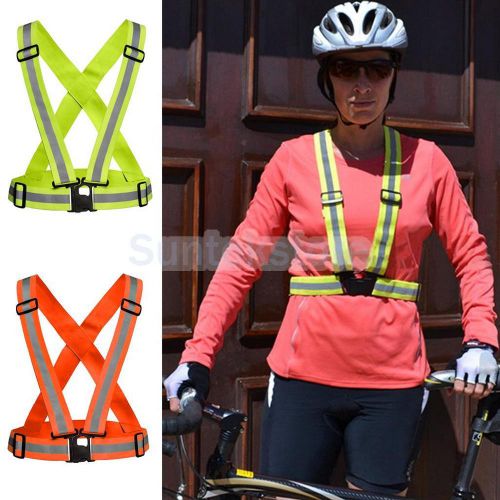 Safety Security Reflective Adjustable Vest Belt Gear Night Running Green