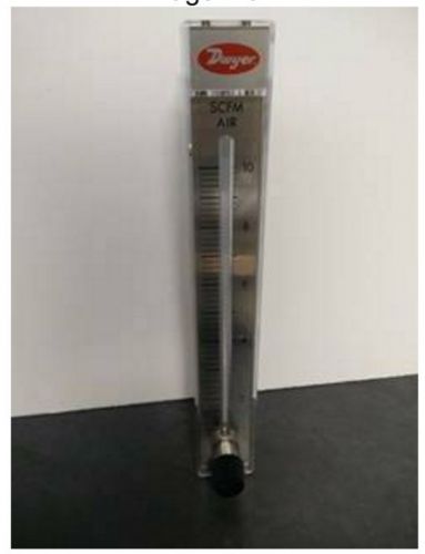 Dwyer Rate-Master Series RM Flowmeter, 10&#034; Scale, Range 1-10 SCFM Air